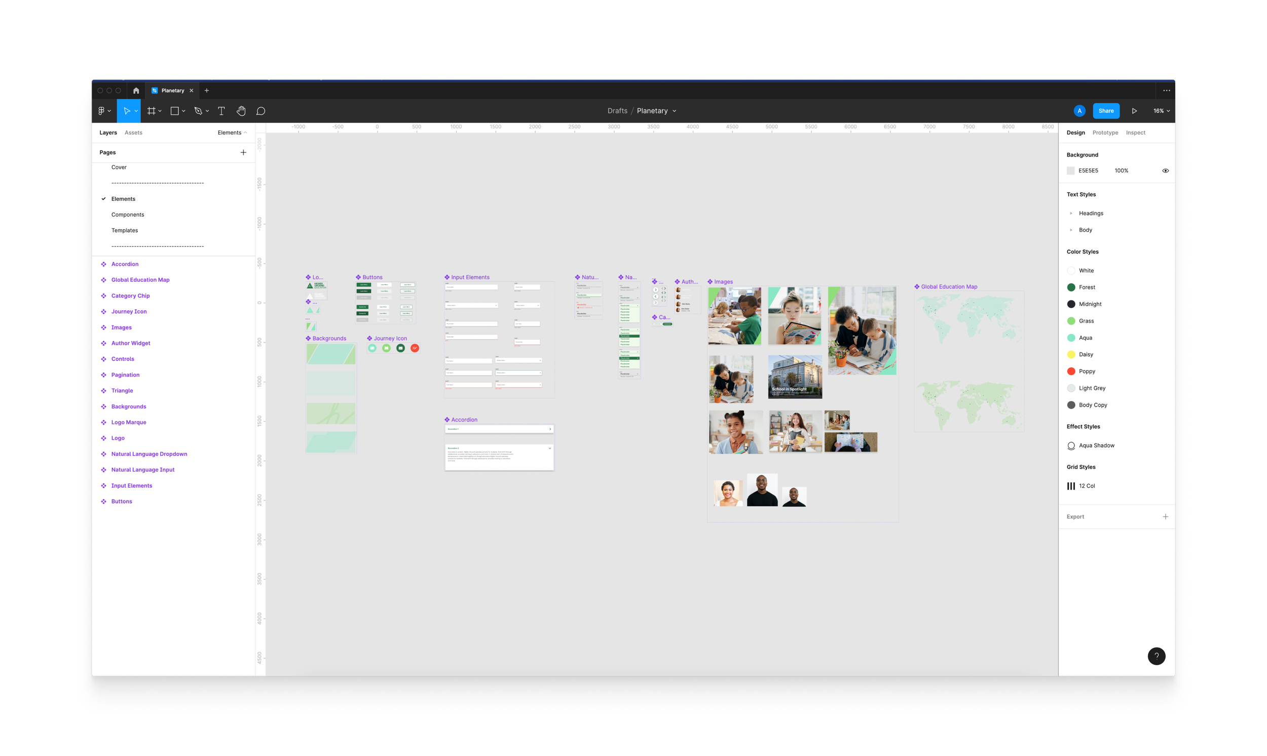 Screenshot of elements